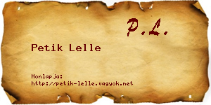 Petik Lelle névjegykártya